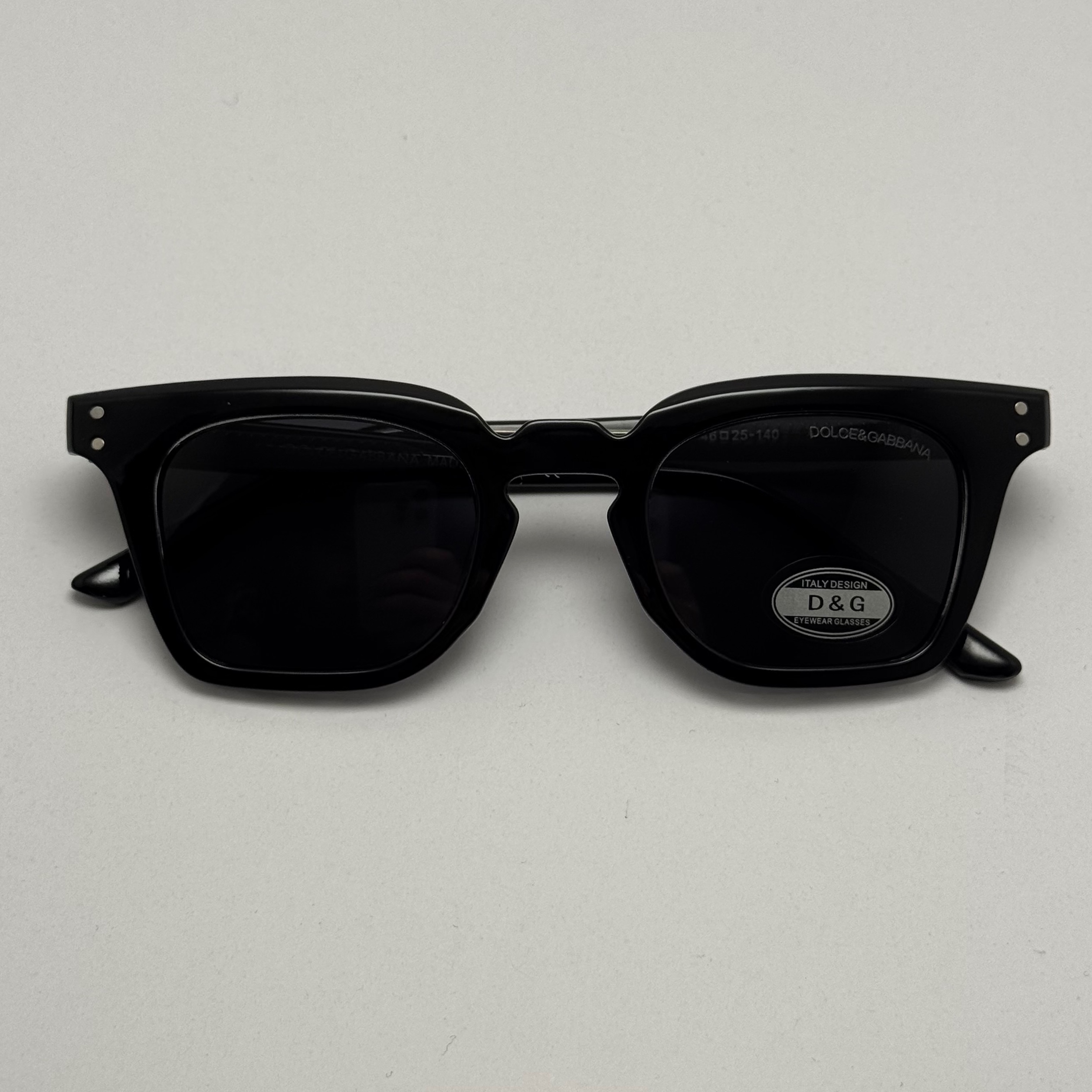 عینک آفتابی پلاریزه دولچه گابانا DOLCE GABBANA دسته سیم کشی شده لولا فنر مشکی کد 7707