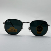 عینک ریبن هگزونال شیشه سنگ فریم نوک مدادی عدسی مشکی به همراه پک کامل ریبن کد Rayban RB 3548