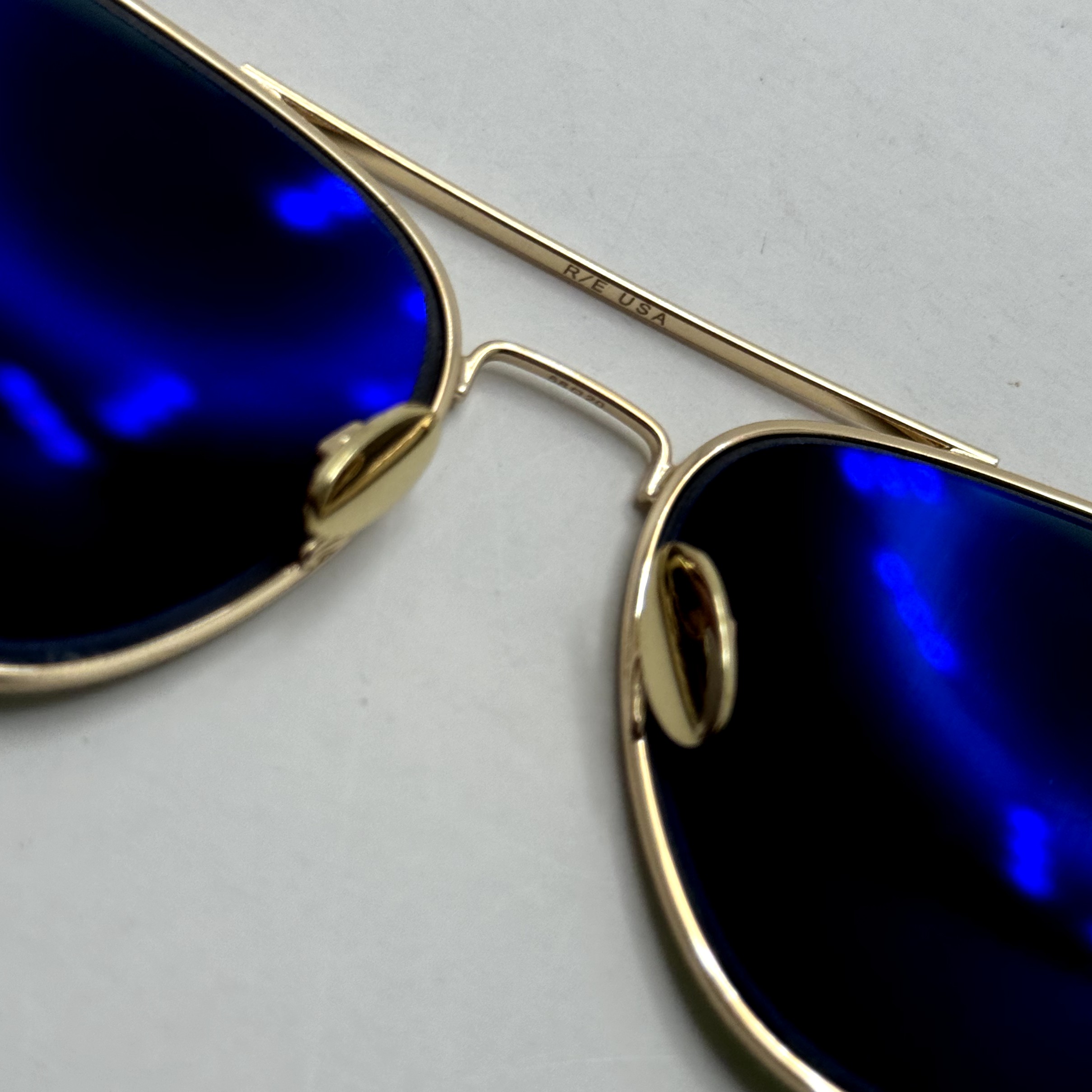 عینک آفتابی خلبانی رندولف شیشه سنگ آنتی رفلکس سبز فریم طلایی فول پک اصلی RANDOLPH AVIATOR RE 58 24K GOLD