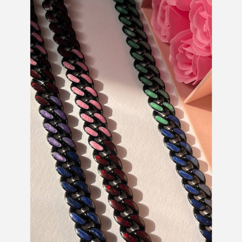 دستبند و گردنبند زنانه چند رنگ طرح کارتیر Cartier رنگ ثابت با کیفیت بالا کد zel (پس کرایه)