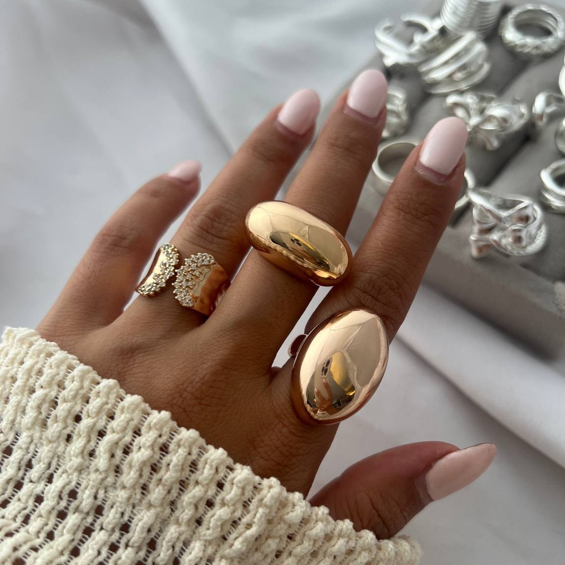 انگشتر آبکاری نقره زنانه در طرح های متنوع رنگ ثابت کد tj (پس کرایه)
