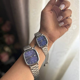 ست ساعت مچی زنانه و مردانه برند صفه مربع کاسیو Casio رنگ ثابت کد sm (پس کرایه)