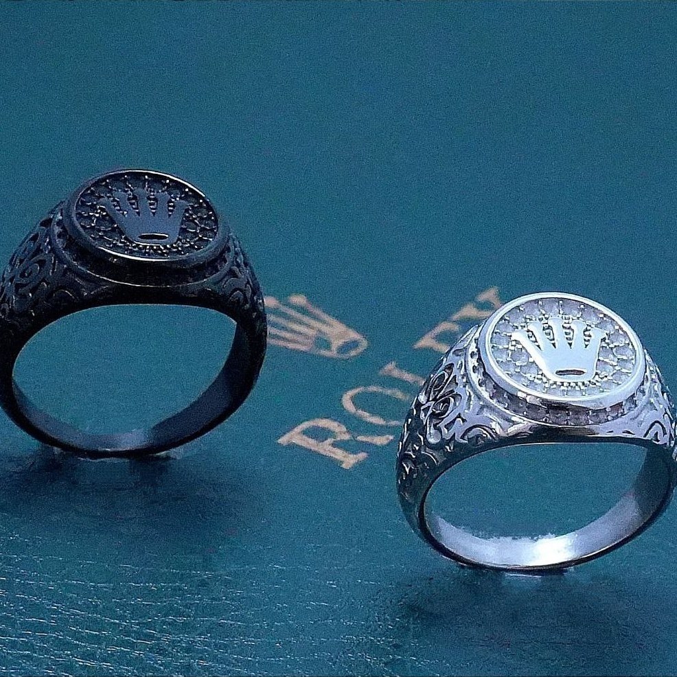 انگشتر استیل مردانه طرح رولکس Rolex رنگ ثابت و ضد حساسیت کد mp (پس کرایه)