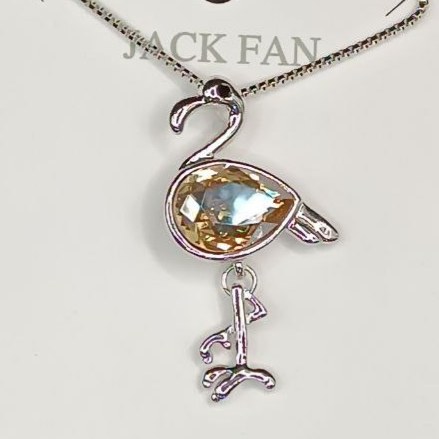 گردنبند و آویز پلاک زنانه نگین سواروسکی طرح لک لک نگین تنوع طرح رنگ ثابت کد vn (پس کرایه)