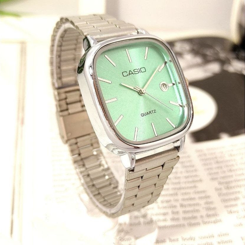ساعت مچی مردانه صفحه مربع کاسیو CASIO طرح تاریخ دار در تنوع رنگ رنگ ثابت کد mp