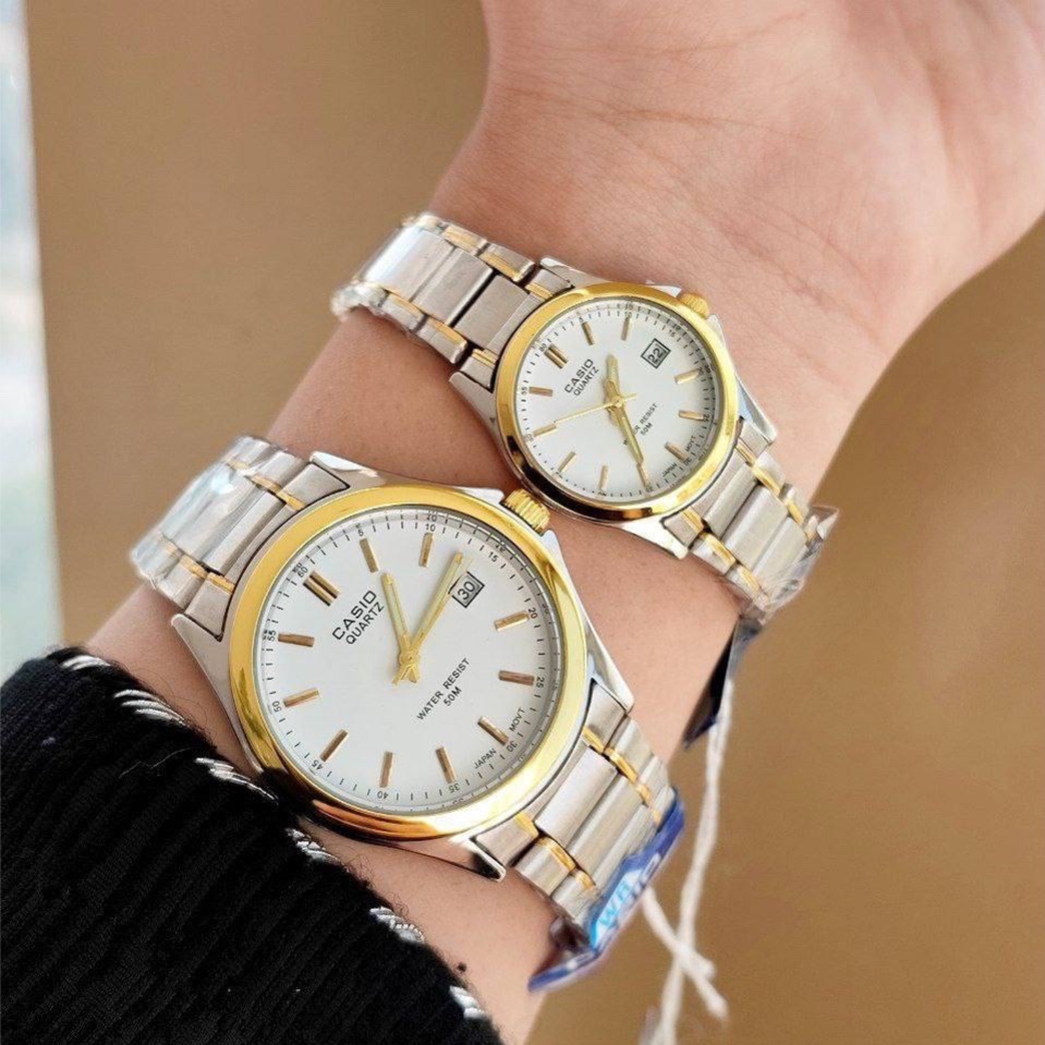 ساعت مچی زنانه و یا مردانه قیمت تک کاسیو استیل تاریخدار موتور ژاپن مارک معروف CASIO نمونه درجه یک ارسال رایگان