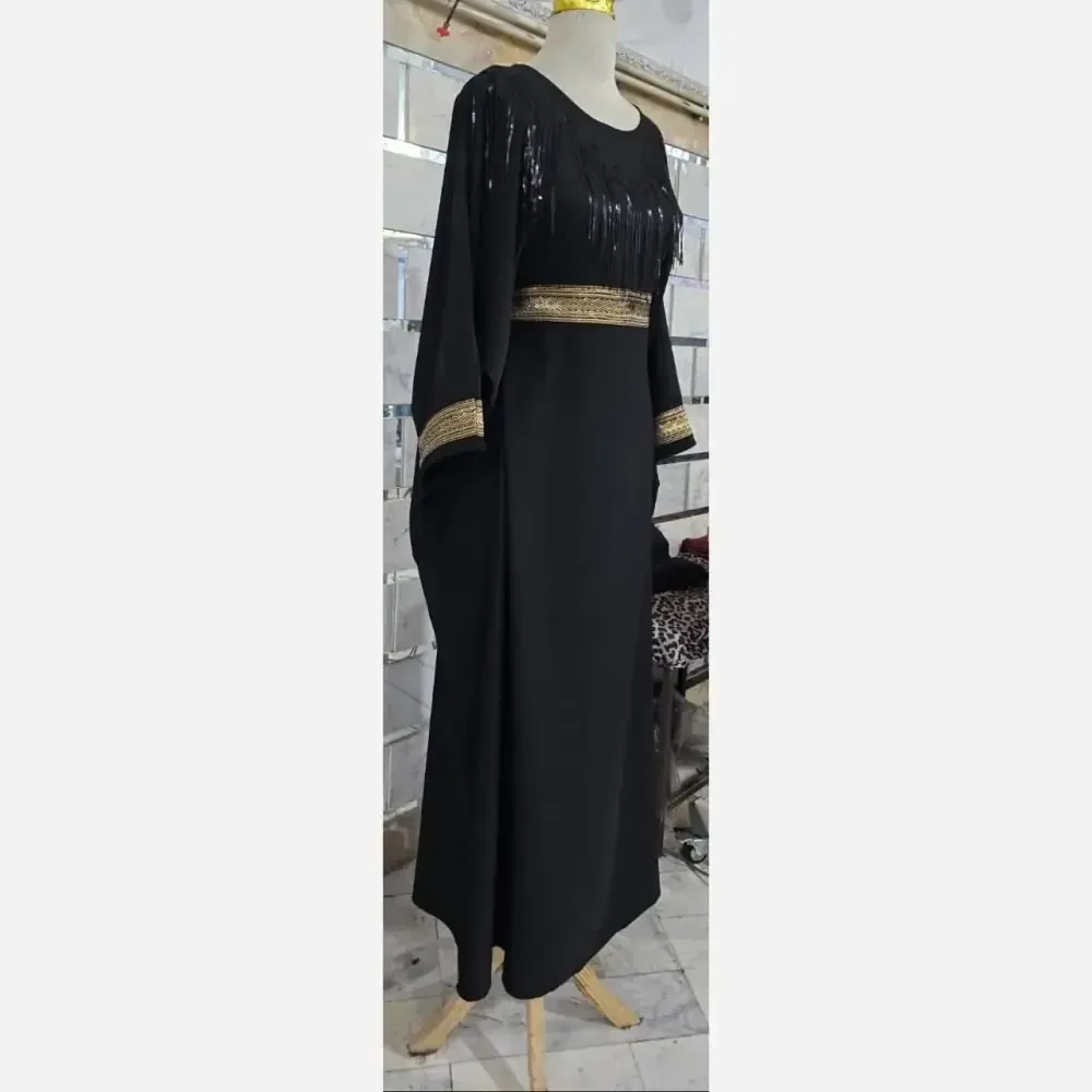 عبای رویا مشکی الیزه فریسایز تا 52 بند تنظیم قد 140