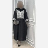 عبای زنانه مجلسی مدل نگیندار جنس الیزه رنگ مشکی فری سایز