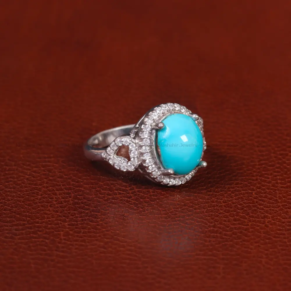 انگشتر فیروزه عجمی زنانه کد 34186