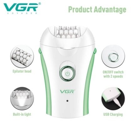 اپیلاتور صورت و بدن وی جی آر V-705 ( پک 6 عددی ) شارژی موکن اپیلیدی و ماشین اصلاح 705 ورژن جدید( خرید شیور گناوه مارکت )