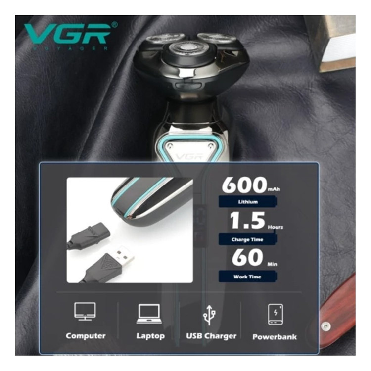 سه تیغ وی جی آر مدل V310 با برش چرخشی و ضد آب