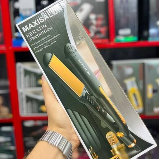 اتومو کراتینه MAXISALON مدل MX-9928 بیشینه دما 750 فارنهایت بهرمند از فناوری تولید یون صفحه سرامیک تیتانیوم متوسط منبع ت