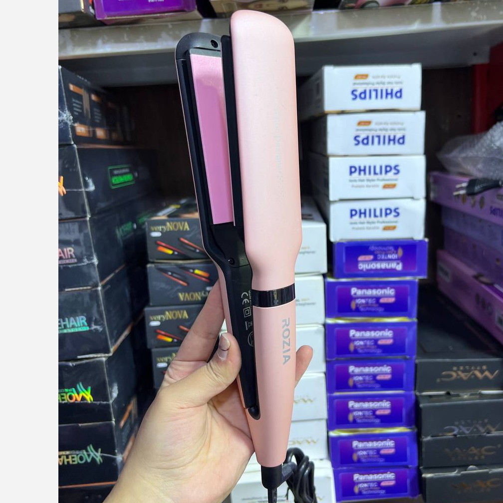 اتو مو اصلی روزیا تا 980 درجه فارنهایت شلاقی کردن مو با یک بار کشیدن