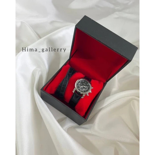 ساعت ست چرمی اسپرت مشکی و قهوهای سه موتوره