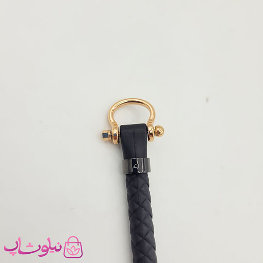 دستبند امگا رابر مشکی با قفل رزگلد کیفیت مستر کد 1100