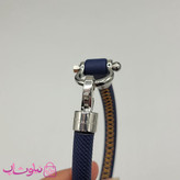 دستبند امگا رابر سرمه ای مردانه سایز لارج کیفیت مستر با دوخت نارنجی (طراحی جدید) کد 1350