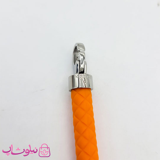 دستبند امگا رابر نارنجی قفل نقره ای مردانه زنانه کیفیت مستر کد 1100