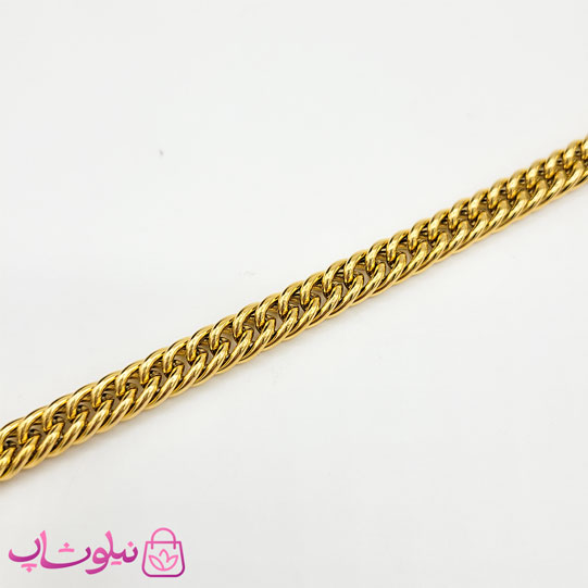 ست دستبند و گردنبند مردانه کارتیه طلایی کد 799