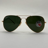 عینک ریبن خلبانی شیشه سنگ پلاریزه سبز با فریم طلایی به همراه پک کامل ریبن کد Rayban RB 3026 (ارسال رایگان)
