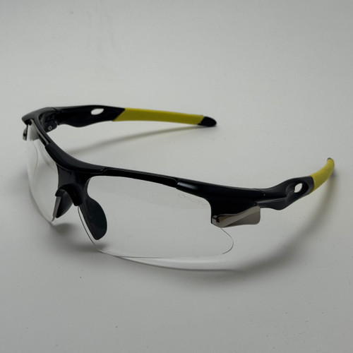 عینک شب اسپرت اوکلی Oakley مدلRadar عدسی بی رنگ فریم مشکی کد 806 - عینک طوفان - عینک شب