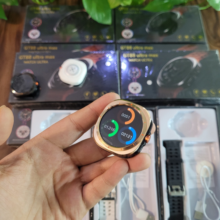ساعت هوشمند GT88 ULTRA MAX گرد دو بند سوپر امولد بالاترین کیفیت بازار فروش تک به قیمت عمده درجه یک پرفرووش