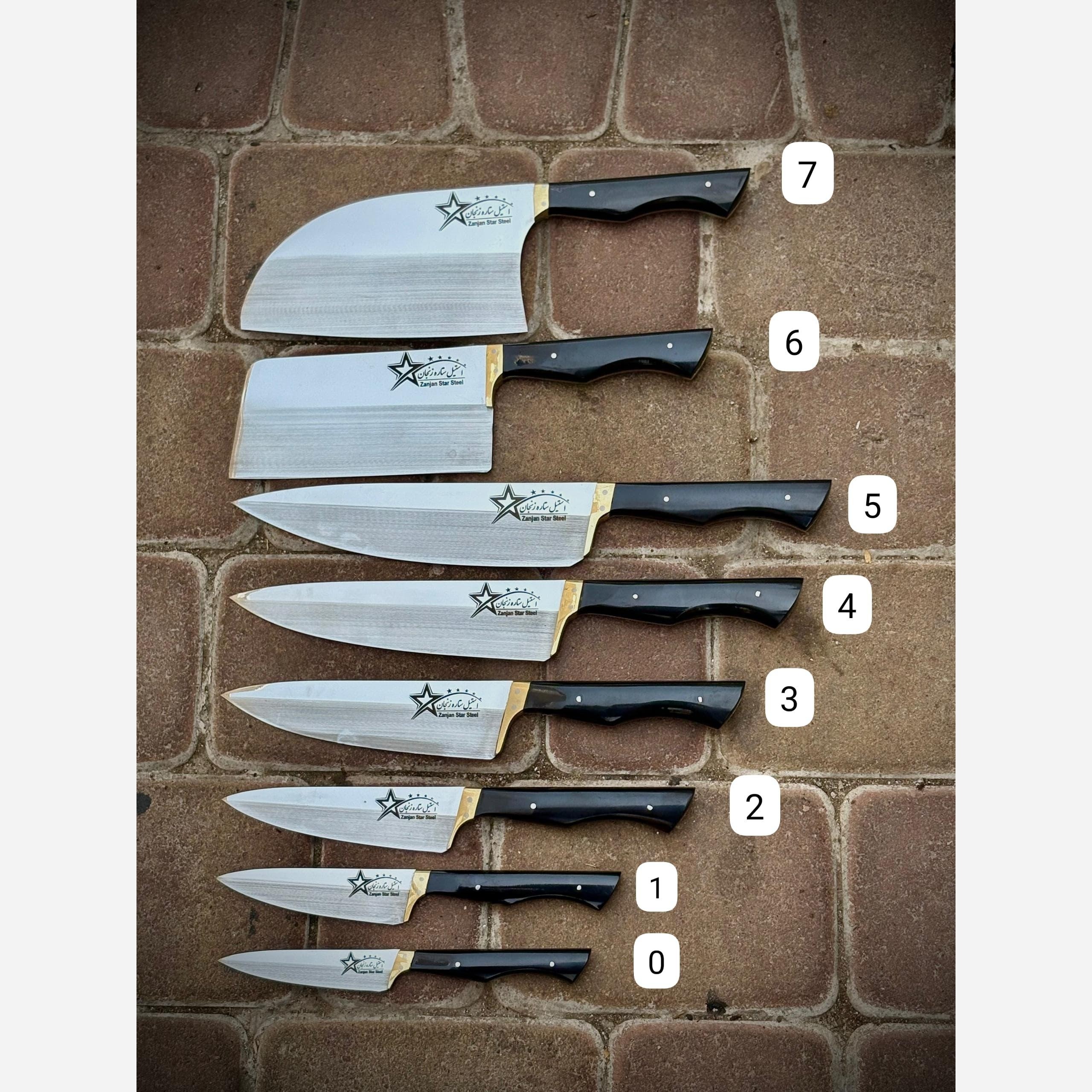 چاقو آشپزخانه ستاره شماره 4 دسته فیبر رنگ مشکی تیغه استیل ضد زنگ