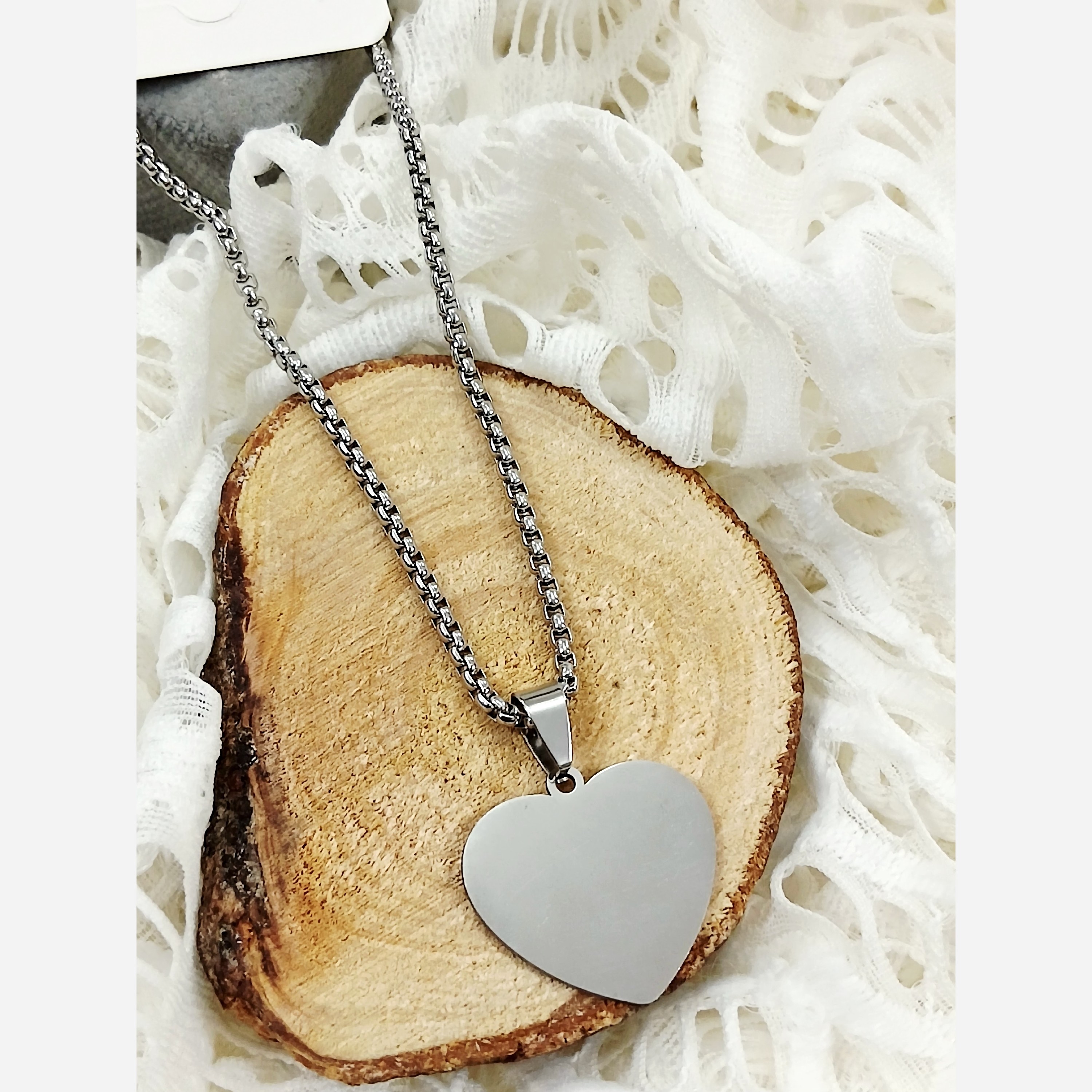 گردنبند حکاکی مخصوص حکاکی نقره ای استیل رنگ ثابت