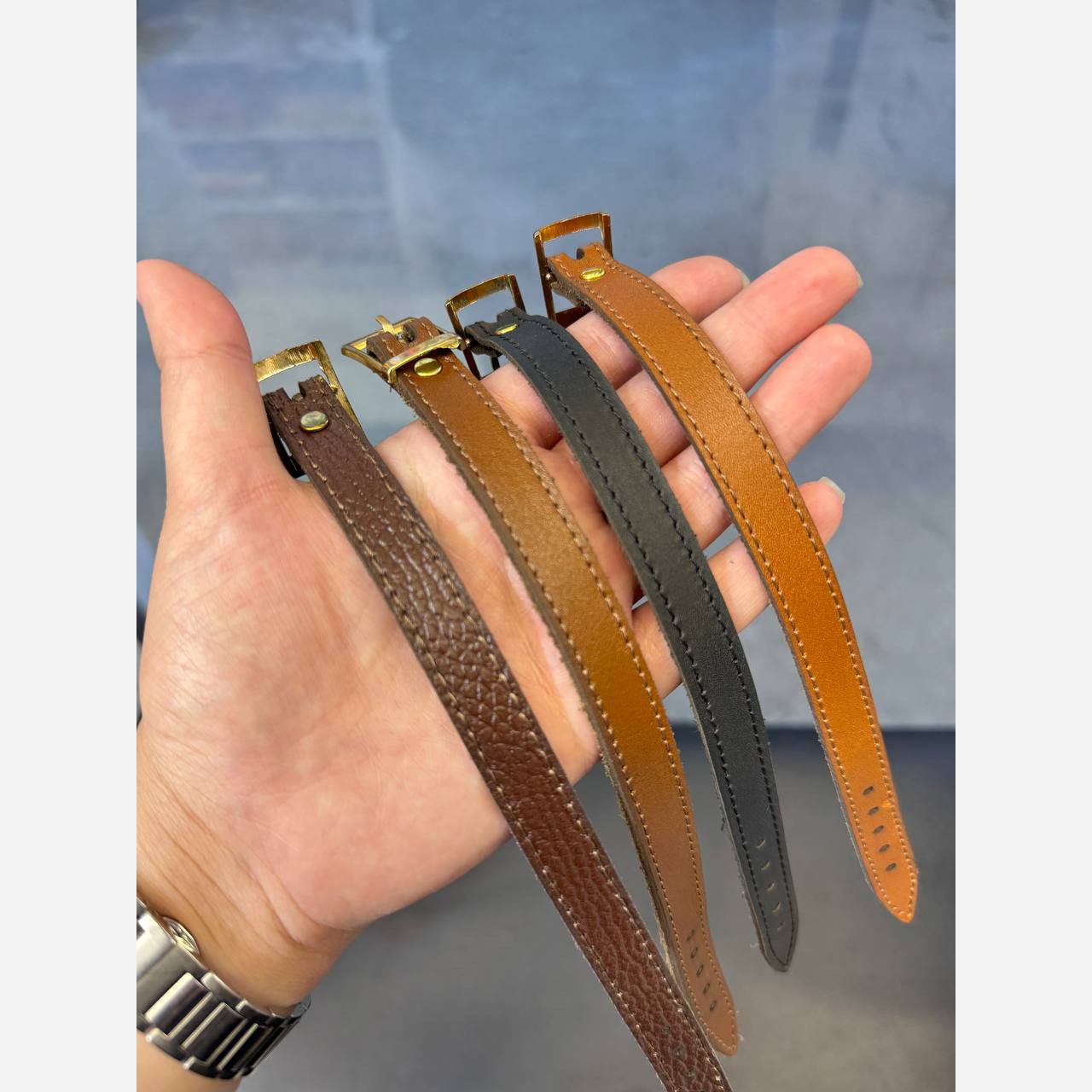 دستبند چرمی ساده چرمی اصلی