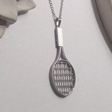 گردنبند راکت تنیس حرفه ای سه بعدی برجسته استیل رنگ ثابت خاص