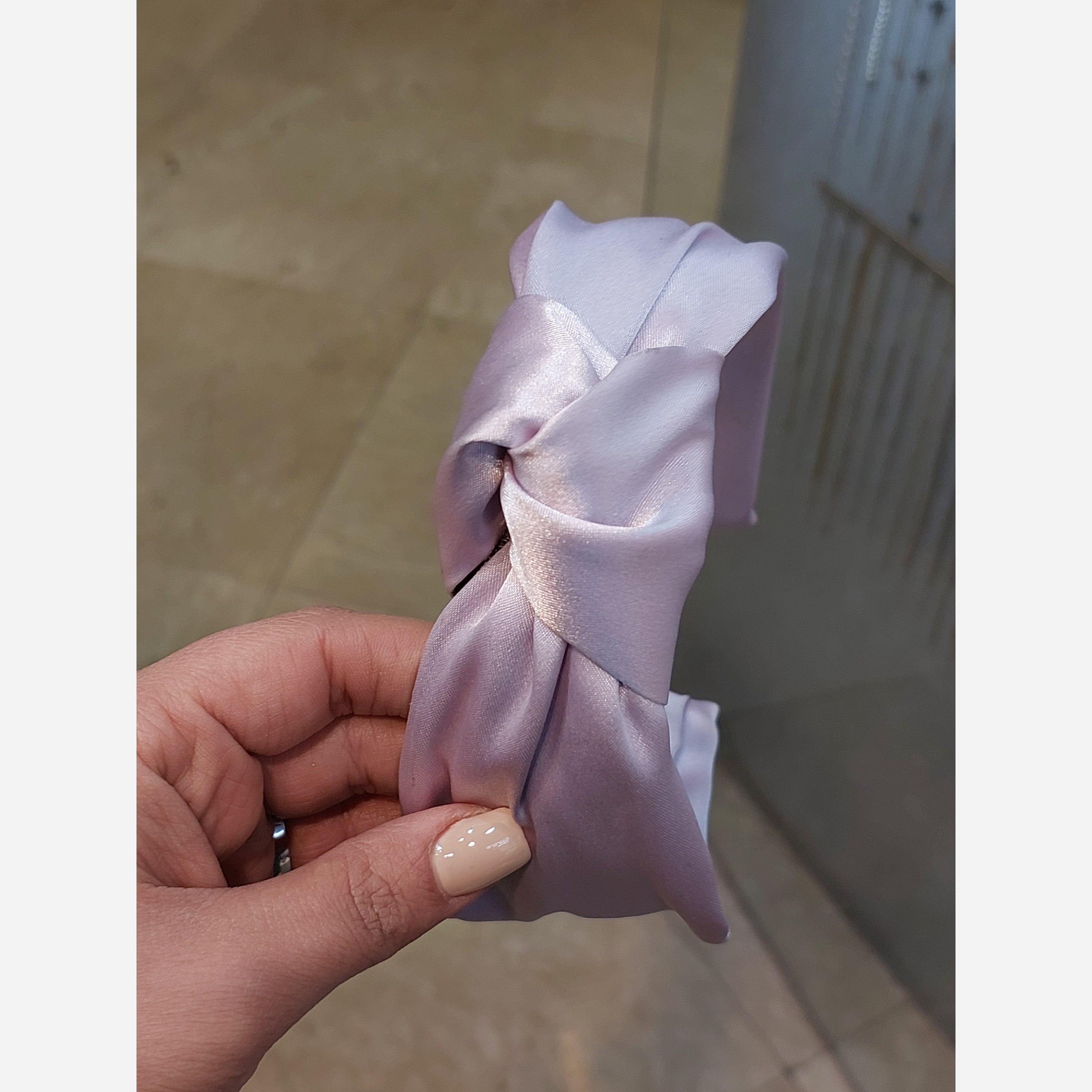 تل زنانه گره ای رنگ یاسی