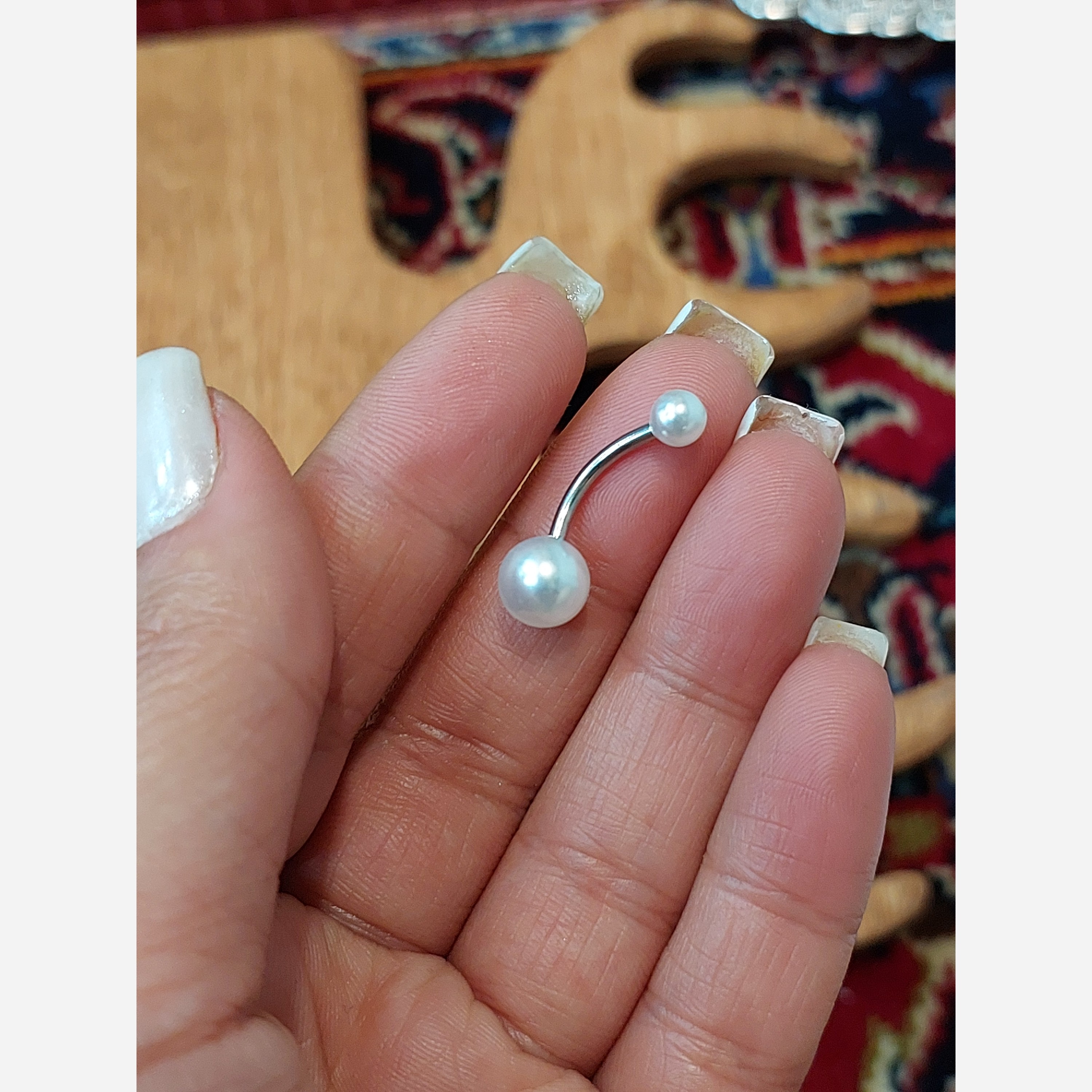 پیرسینگ ناف مرواریدی